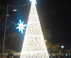 Si accende il grande albero di Natale in piazza della Repubblica