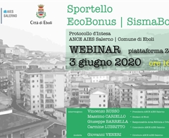Sportello Eco e Sisma Bonus : webinar il giorno 3 giugno 2020