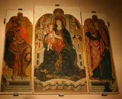 Madonna con Bambino tra Sant'Eustachio e Santa Caterina d'Alessandria del Maestro dell'Incoronazione di Eboli